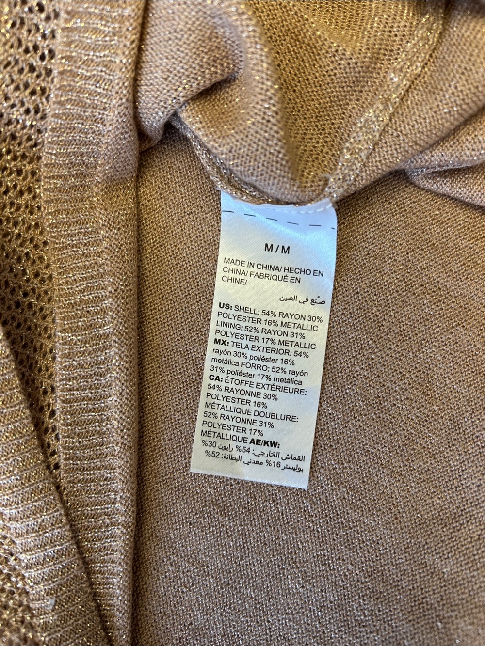 White House Black Market Rose Gold Sweater Size M - Picture 6 of 6